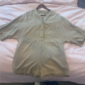 Show Me Your MuMu Tan Button-Up Romper